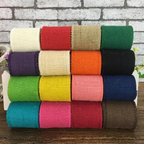 12pcs 2meter length Many types color linen fabric W For home decorations for christmaside:5cm
