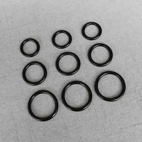 50 Pcs/Lot 15mm 20mm 25mm 32mm Black Metal Plated Non-Welded O Rings Adjustable Clip Buckles Hooks For Handbag Back
