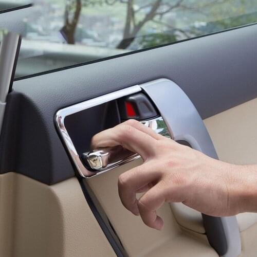 ABS Chrome Car Styling Car Inner Door Handle Box Sequins For Toyota Prado 2010-2016 Car Accessories Decoration Sequins 4pcs/set