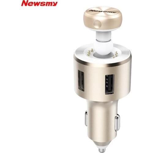 Newsmy C59 Car MP3 Bluetooth Player Cigarette Lighter 2 USB Ports FM Radio Phone Talking Function With A Earphone