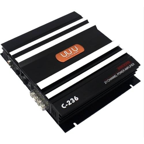 Car Audio Amplifier Ultra-high-power 2 channel 1500W two-channel car amplifier, S/N: 105dBA, distortion: 0.02