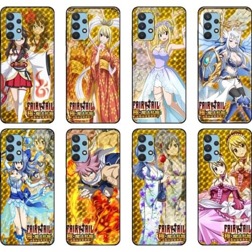Black tpu Case For Samsung galaxy A12 A22 A32 A42 A52 A72 4g 5g S21 PLUS ultra back cover Japanese Anime Fairy Tail