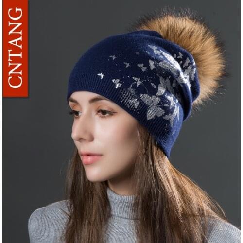 CNTANG Women's Hats With Pompoms