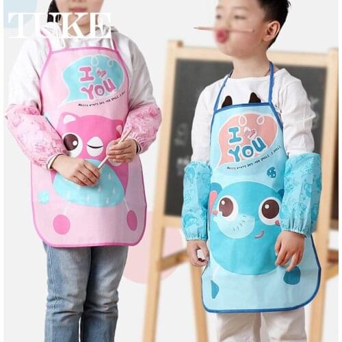 1pc Kids Apron for Painting School Smock for Painting Boys and Girls Portable Long Sleeveless Waterproof Child Art Apron