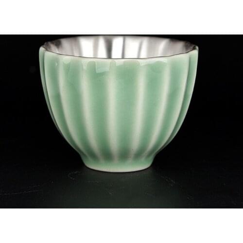 Zen Lotus 999 Silver Tea Cup Master Puer Cups Holder Container Tea Set Teaware Container Puer Holder Drinkware Cups Decor Crafts