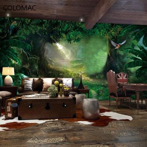 Colomac Custom 3D Cartoon Animal Forest Wallpaper Bedroom Childrens Clothing Store Background Mural Wall Decor Drop Shopping
