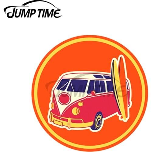 JumpTime 13 x 13cm For Surf Van Funny Car Stickers Graffiti Travel Decal Windshield Laptop Trunk Scratch-Proof Car Styling