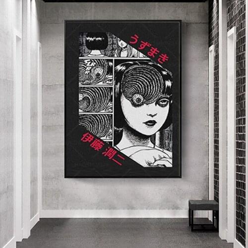 Uzumaki Junji Ito Spirals Anime Canvas Painting Decor Wall Art Pictures Bedroom Study Home Living Room Decoration Prints Poster