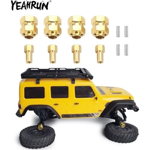 YEAHRUN 4Pcs Brass Counterweight Coupler +4mm Wheel Weights for 1/24 Axial SCX24 90081 RC Model Car Upgrade Spare Accessories