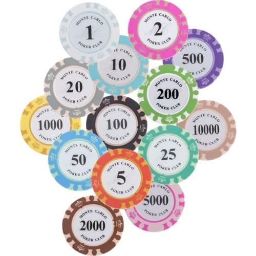 MagiDeal PP Clay Casino Poker Chips Mahjong Board Game Counters 10 Dollar 40x4mm