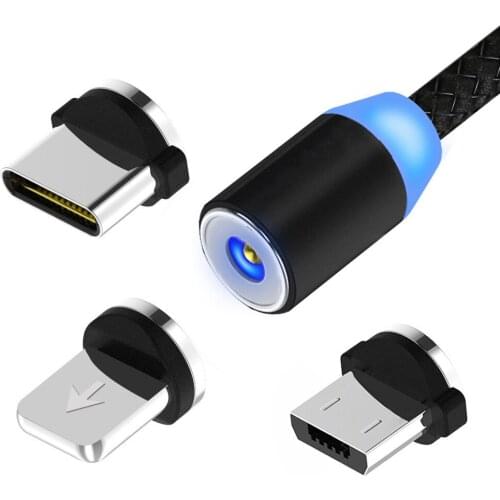 BlueRaven Magnetic USB Cable Three-In-One 360 Degree Magnetic Charging Cable Suitable For Android Apple Type C