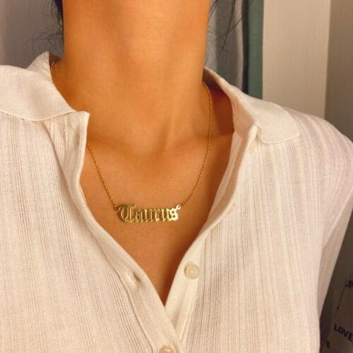 Minimalist Constellation Letter Choker Necklace Unqiue Design Gold color stainless steel Pendant necklace for women jewelry