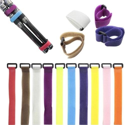 10pcs Reusable Fishing Rod Tie Holder Strap Suspenders Fastener Hook Loop Cord Ties Belt Fishing Tackle Accessories