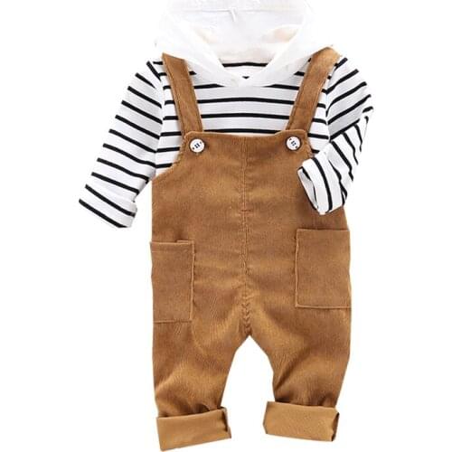 Fashion Spring Autumn Baby Boys Girls Clothes Children Cartoon Cotton T-shirt Overalls 2Pcs/Set Toddler Clothing Kids Tracksuits