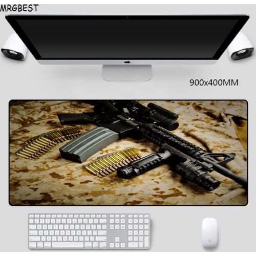MRGBEST Cool Gun Laptop PC Computer Mat In Stock with Locking Edge Large Mouse-Pad for CSGO DOTA Gamer Free Shipping
