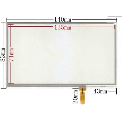 New 6 inch touch panel 6 inch 140mm*83mm digitizer For Portable DVD navigation touch screen Panel Glass Free shipping