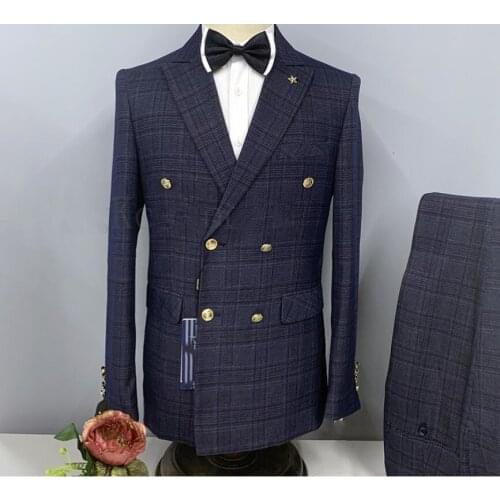 Black Wedding Mens Suits Slim Fit Bridegroom Tuxedos For Men 2 Pieces Custom made Suit Blazer Formal Prom Business Jackets Pants