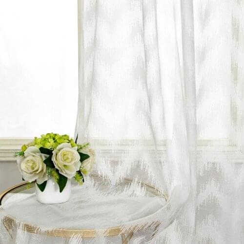 Window Sheer Water Ripple Pattern Room Furnishings Polyester Vertical Long Translucent Curtain for Home Accessories Decor