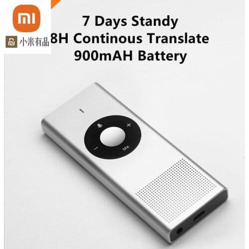 Original Xiaomi mijia AI Translator 14 Language 7Day Standby 8H Continous Translate Microsoft Translation Engine fo Travel Study