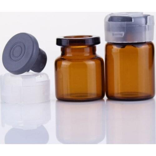 3/5/10ML Essential Oil Container Empty Sterile Glass Sealed Sterile Serum Vials Liquid Storage Bottle With Rubber Inserts Lid