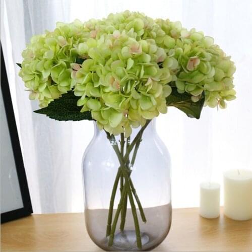 34x10cm Silk Hydrangeas Artificial Flowers Wedding Flowers for Bride Hand Silk Blooming Peony Fake Flowers Home Decorations