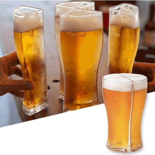 Super Schooner Beer Glasses Mug Cup Separable 4 part Large Capacity Thick Beer Mug Glass Cup for Club Bar Party Drinkware