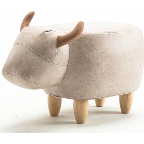Upholstered Ride-On Animal Ottoman Footrest Stool Without Storage Perfect for Gift, Changing Shoes, Decoration, Toys Living Room