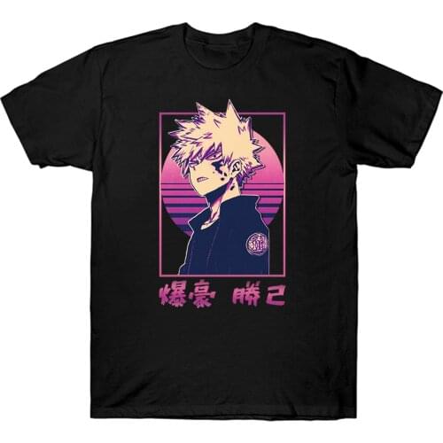 My Hero Academia Anime Print Top Casual Summer Harajuku Bakugou Short Sleeve T-shirt Japan Boku No Hero Tops