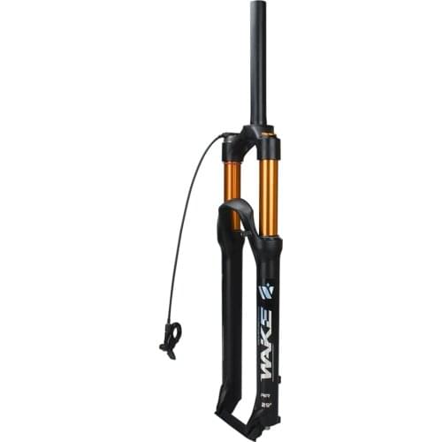 WAKE Mountain Bike Air Suspension Front Fork with Wire Remote Control Lock MTB Bicycle Straight Tube Front Fork Bike Accessories