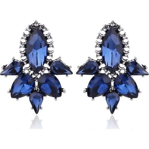 TODOX New Korean Personality Fashion Jewelry Earrings For Women Retro Geometric colorful Acrylic Crystal Female Elegant Earrings