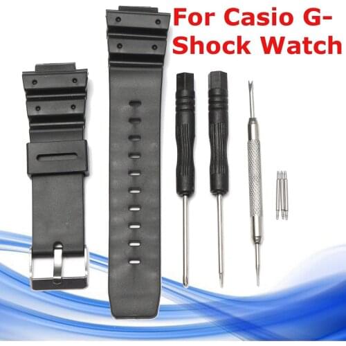 1PC 25mm Frosted Silicone Rubber Watch Bands Strap With Buckle for Casio GW-9 Black Waterproof Wristwatch Watchbands Accessories