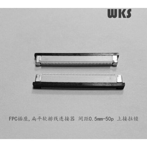 10pcs/lot 0.5MM pitch, 50 pin, with the zipper type connector