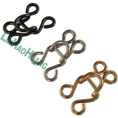 100pcs/lot shirt Hook and Eye Fastener Metal buckle button for Bra/Dress/Corset/collar/bag raps quilt/shirt/garment accessories