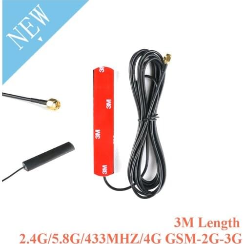 2.4G/5.8G/433MHZ/4G GSM Antenna SMA Male Connector 8dbi GSM Aerial RG174 With 3M Length Cable for 2G 3G 4G GSM GPRS NB-IOT