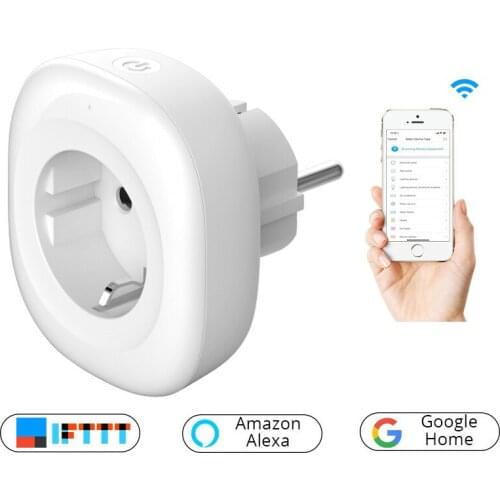2019 New Mini Wifi Smart Socket EU Power Plug Mobile APP Remote Control Energy Monitor Works For Alexa Google Home