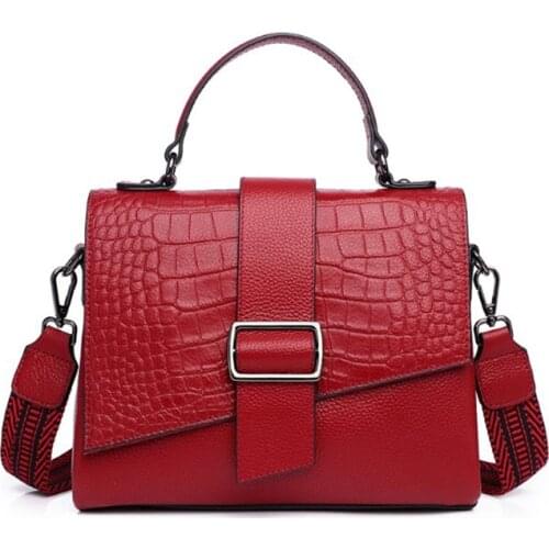 2020 Fashion Luxury Crocodile Pattern Womens Real Leather shoulder Bag Genuine Leather Ladies Cross body Bag Business Handbag