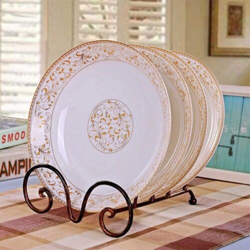 4pcs/set 8inch Deep Plates Dishes Taste Of Happiness Household Utensils Kitchen Tool China Bone Dinner Plate Food Dishes