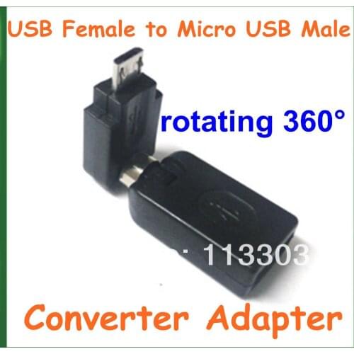 5pcs USB 2.0 Female to Micro USB 2.0 Male Converter Adapter 360 Degree Rotation Angle Extension Adapter Connector Adaptor