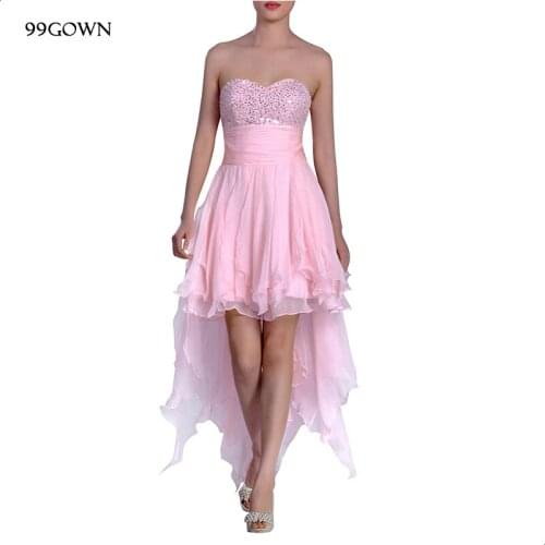 99GOWN 2019 Wedding Party Dress Pink Chiffon Bridesmaid Dress Luxury Sequined Off Shoulder Brides Maid Wedding Guest Dress