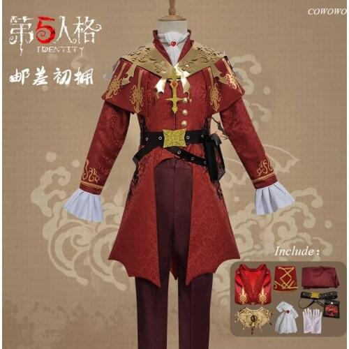 Anime! Identity V Victor Grantz Postman Gold Skin Gorgeous Uniform Cosplay Costume Halloween Carnival Party Outfit Men 2021 NEW