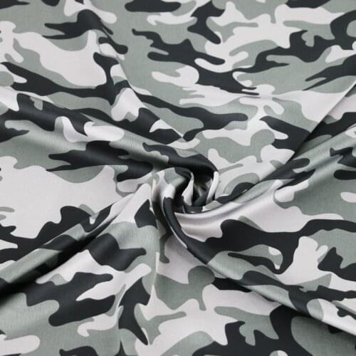 100cm*148cm Camouflage printed satin fabric glossy satin fabric polyester charmeuse dress blouse material