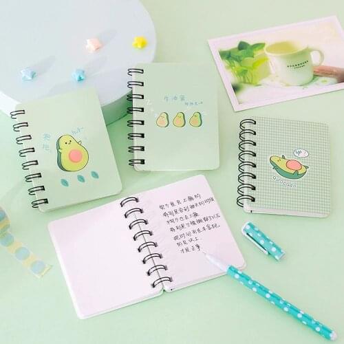 Memo Pad School Office Supply Exercise Book A7 Writing Pads Diary Book Coil Notebook Avocado Rollover Coil Notepad