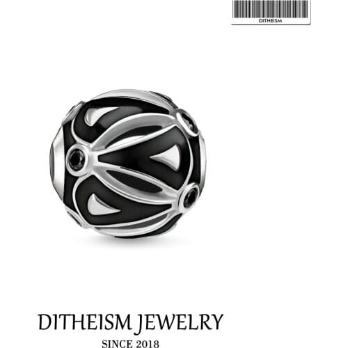 DIY Beads Ethno Black Charm 5mm Hole,2018 New Fashion Silver Jewelry Ethnic Gift For Women Men Fit Bracelets Necklace Choker