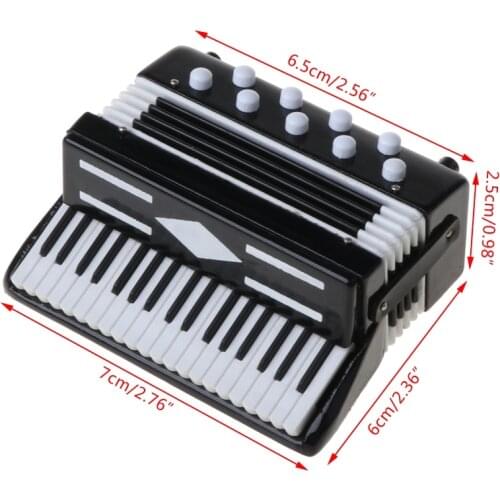 C5AA Mini 1/12 Dollhouse Wooden Accordion Miniature Musical Instruments Model Collection Home Decor Toys