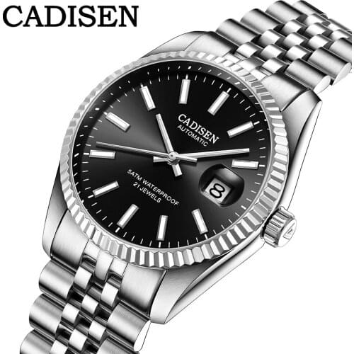 CADISEN Automatic Watch Brand Luxury Business Sport Stainless Steel Waterproof Watch Men relogio masculino Men Mechanical Watch