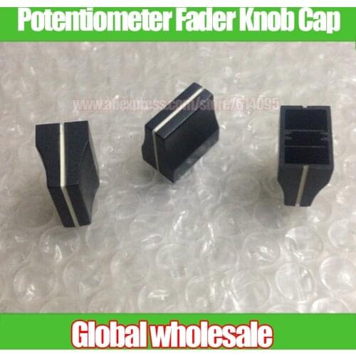 3pcs Black Mixer Straight Slide Potentiometer Fader Knob Cap / 20A6 Handle L19MM * W12MM * H18MM
