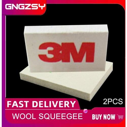 CNGZSY 2pcs 3M Wool Squeegee for Car Wrapping Vinyl Film Install Tool Window Wash Wiper Scraper Car Sticker Squeegee 10*7cm 2A07