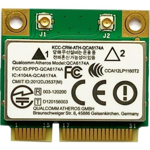 For Atheros QCA6174 mini pcie 2.4G/5G 1200Mbps Dual band wifi network card 802.11AC wireless adapter + BT 4.1