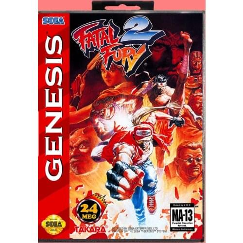 Fatal fury 2 16 Bit MD Game card with Retail Box For Sega Genesis & Mega Drive