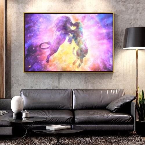 Forbeauty Oil Canvas Painting lion_lioness_kiss For Home Decoration Wall Art